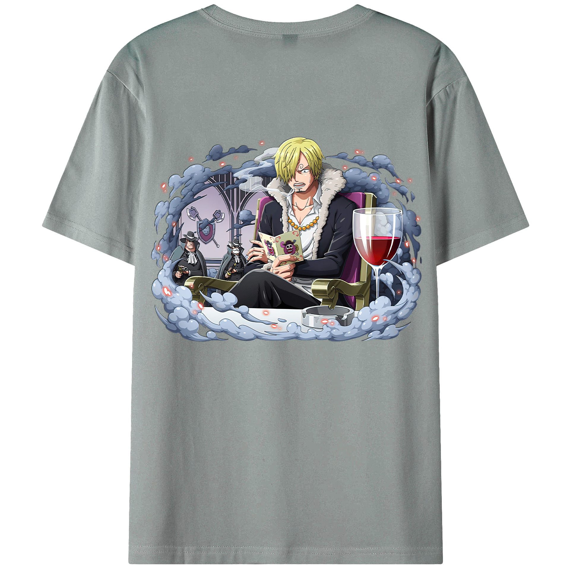（画像用） ワンピース サンジ ONE PIECE Sanji 綿100％ メンズ半袖Tシャツ（バックプリント） 通気性